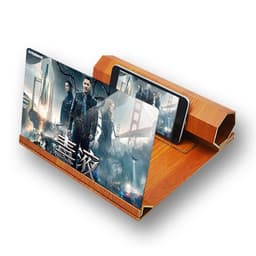 image-Mobile Phone Volume Magnifier Wood Grain 3D Mobile Phone Screen Magnifier HD