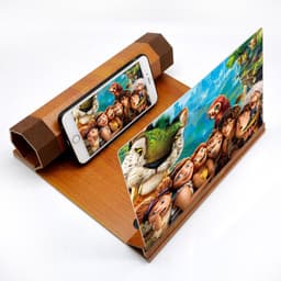 image-Mobile Phone Volume Magnifier Wood Grain 3D Mobile Phone Screen Magnifier HD
