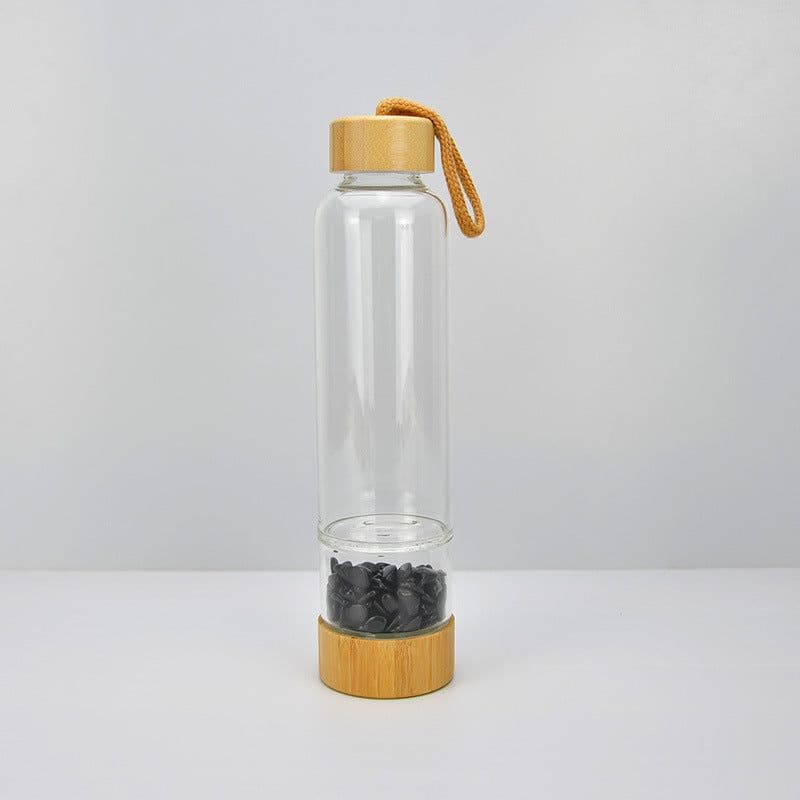 image-Crystal Energy Stone Water Cup Separate Cup Spa Bamboo Cover