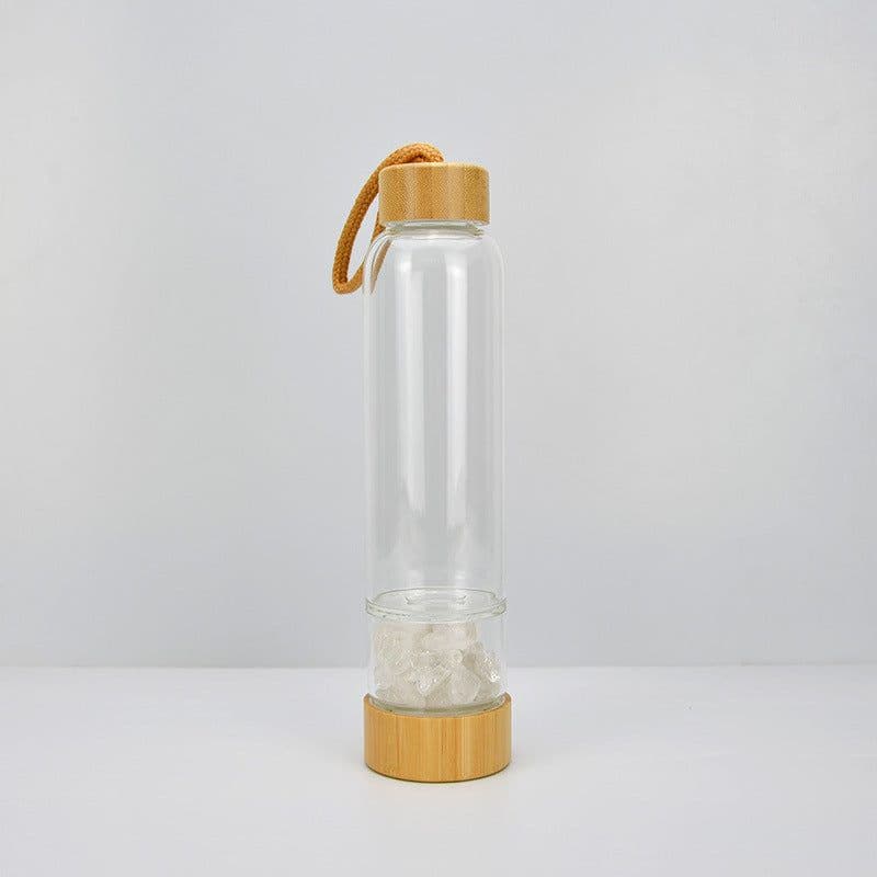 image-Crystal Energy Stone Water Cup Separate Cup Spa Bamboo Cover