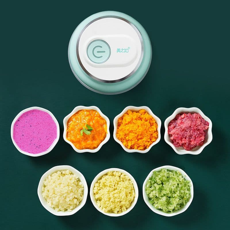 image-Portable Electric Mini Garlic Cutter Masher Vegetable Fruit Meat Food Chopper Grinder