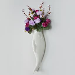 image-Simple Modern Creative Wall Ceramic Goldfish Vase Restaurant Mural Wall Hanging Three-Dimensional Wall Decoration Wholesale