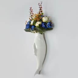 image-Simple Modern Creative Wall Ceramic Goldfish Vase Restaurant Mural Wall Hanging Three-Dimensional Wall Decoration Wholesale