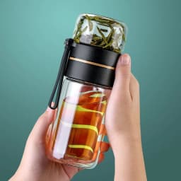 image-Tea And Water Separation Tea Cup Car Portable Leak-proof Water Cup With Strainer
