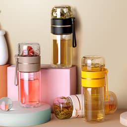 image-Tea And Water Separation Tea Cup Car Portable Leak-proof Water Cup With Strainer