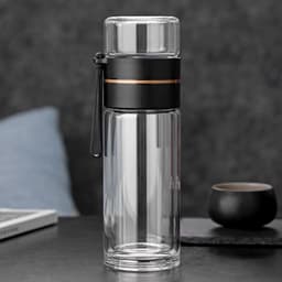 image-Tea And Water Separation Tea Cup Car Portable Leak-proof Water Cup With Strainer