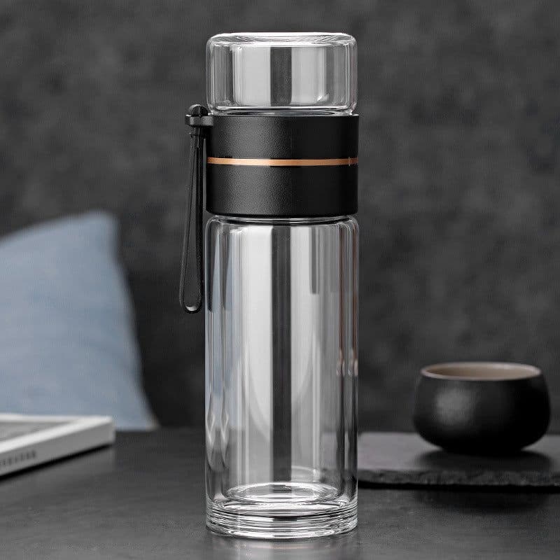 image-Tea And Water Separation Tea Cup Car Portable Leak-proof Water Cup With Strainer