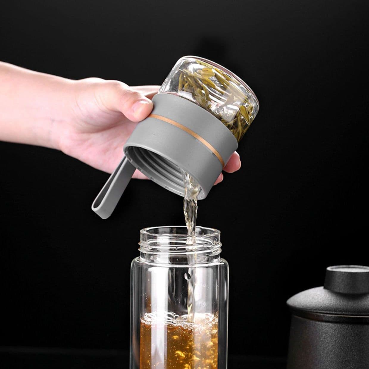 image-Tea And Water Separation Tea Cup Car Portable Leak-proof Water Cup With Strainer