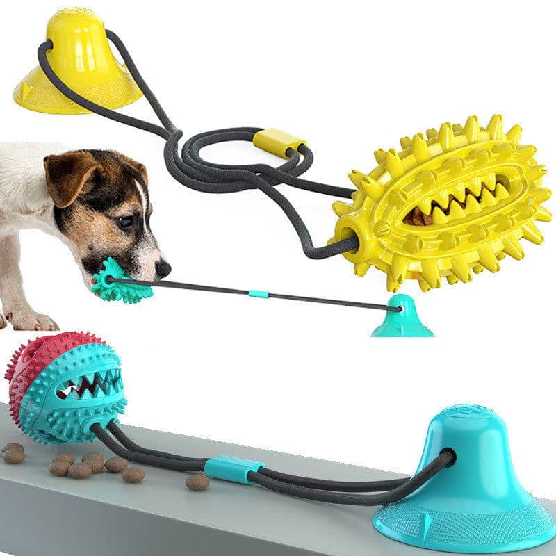image-Sucker Dog Toy Tug Of War Molar Stick Leaking Ball
