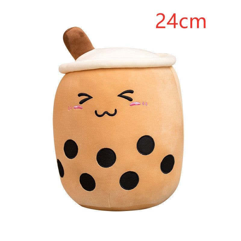 image-Cute Fruit Drink Plush Stuffed Soft Strawberry Milk Tea Plush Boba Tea Cup Toy Bubble Tea Pillow Cushion Kids Gift