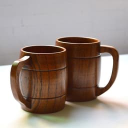 image-Retro Handle Mug Export Original Single Whole Wooden Mug Body Wooden Beer Mug Milk Water Cup