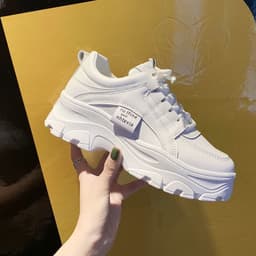 image-Daddy Shoes Women'S New Year Spring And Autumn Thick Bottom Summer Breathable Mesh Small White Shoes Ins Single Shoes