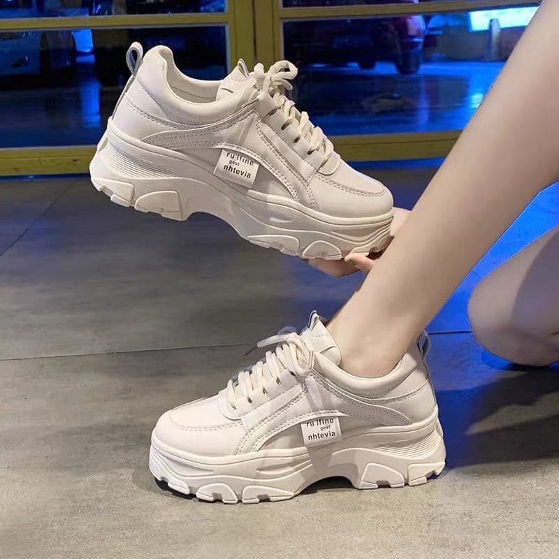 image-Daddy Shoes Women'S New Year Spring And Autumn Thick Bottom Summer Breathable Mesh Small White Shoes Ins Single Shoes