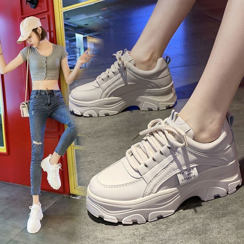 image-Daddy Shoes Women'S New Year Spring And Autumn Thick Bottom Summer Breathable Mesh Small White Shoes Ins Single Shoes