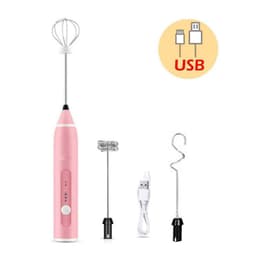 image-Rechargeable Electric Milk Frother Kitchen Juice Food Mixer