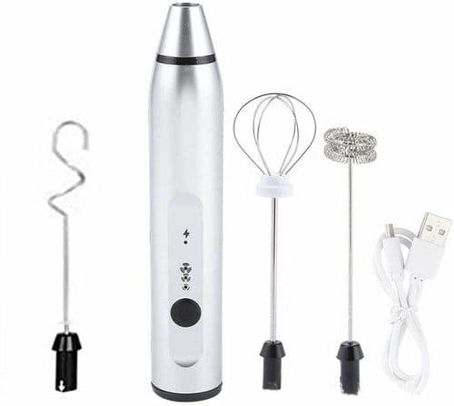 image-Rechargeable Electric Milk Frother Kitchen Juice Food Mixer