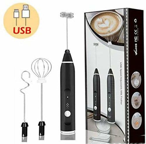 image-Rechargeable Electric Milk Frother Kitchen Juice Food Mixer