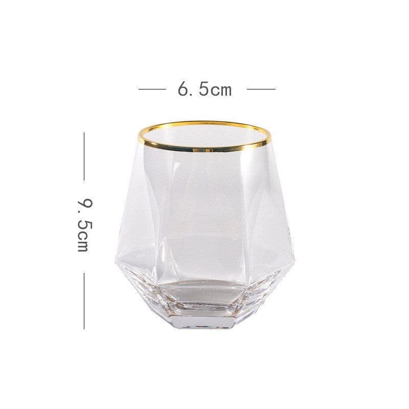 image-Six-Range Glass Whiskey Cup Household Diamond Glass Water Cup