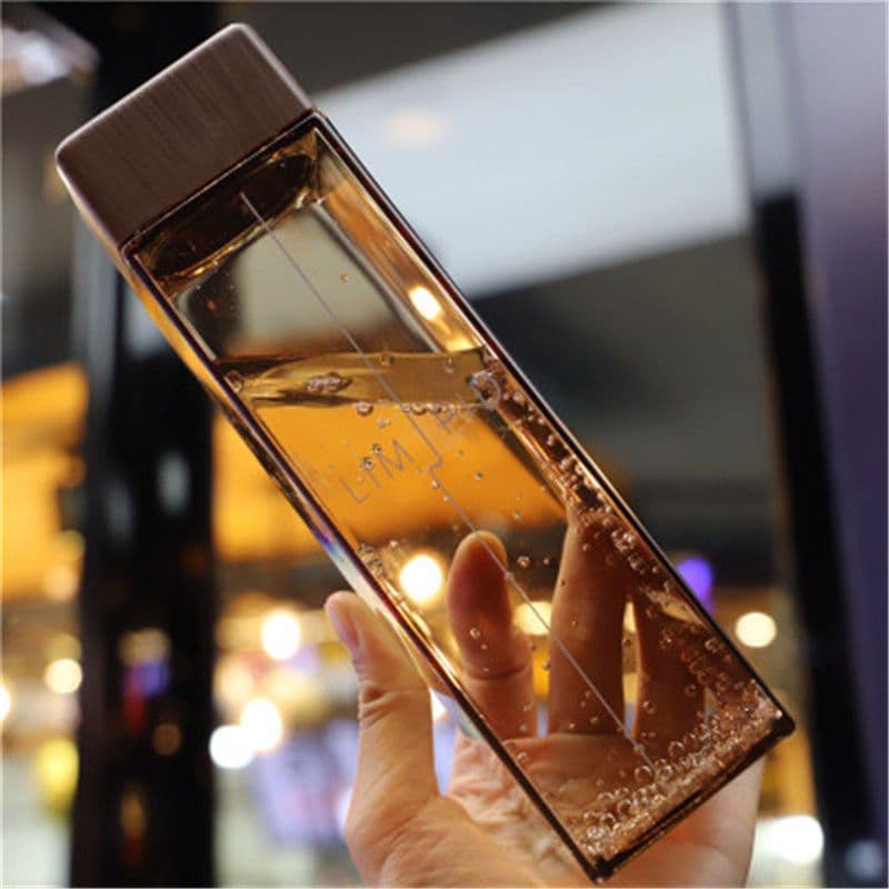 image-Plastic Cup Net Red Harajuku Style Square Water Cup Male Personality Trend Portable Summer Water Bottle
