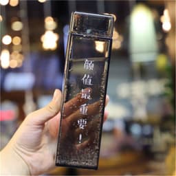 image-Plastic Cup Net Red Harajuku Style Square Water Cup Male Personality Trend Portable Summer Water Bottle
