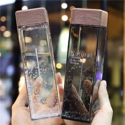 image-Plastic Cup Net Red Harajuku Style Square Water Cup Male Personality Trend Portable Summer Water Bottle