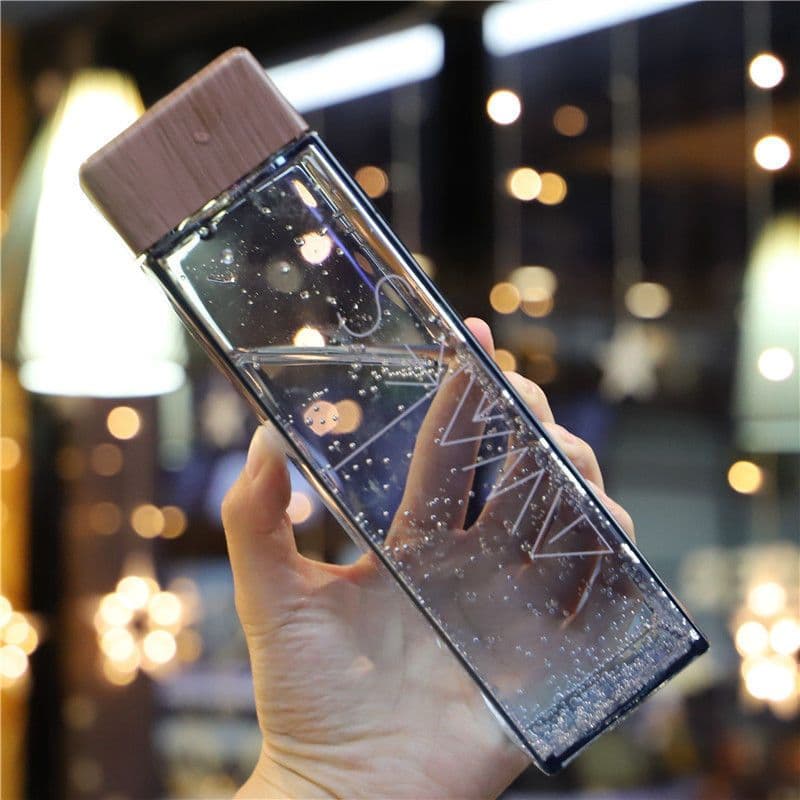 image-Plastic Cup Net Red Harajuku Style Square Water Cup Male Personality Trend Portable Summer Water Bottle