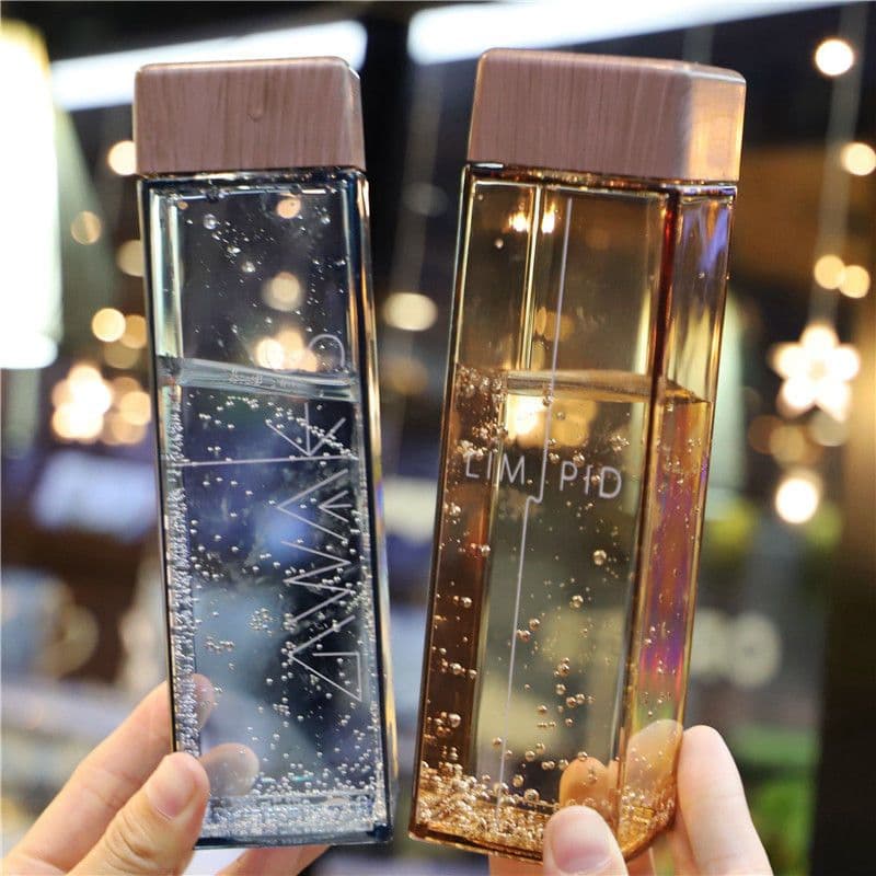 image-Plastic Cup Net Red Harajuku Style Square Water Cup Male Personality Trend Portable Summer Water Bottle