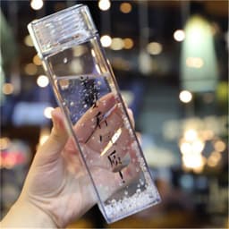 image-Plastic Cup Net Red Harajuku Style Square Water Cup Male Personality Trend Portable Summer Water Bottle