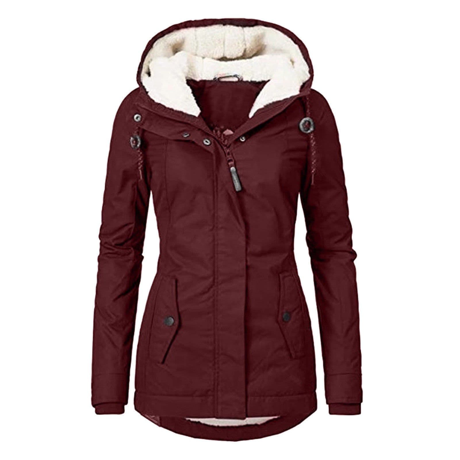 image-Hot Style Ladies Long-Sleeved Zipper Pocket Padded Coat Jacket