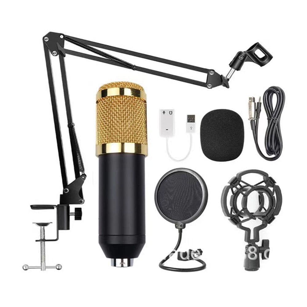 image-Bm-800 Network K Song Anchor Microphone Set Usb Sound Card 35 Bracket Blowout Prevention Net Condenser Microphone Set
