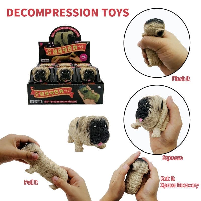 image-Children'S Lala Dog Creative Novelty Decompression Toys Pinch Pig Pug Toys