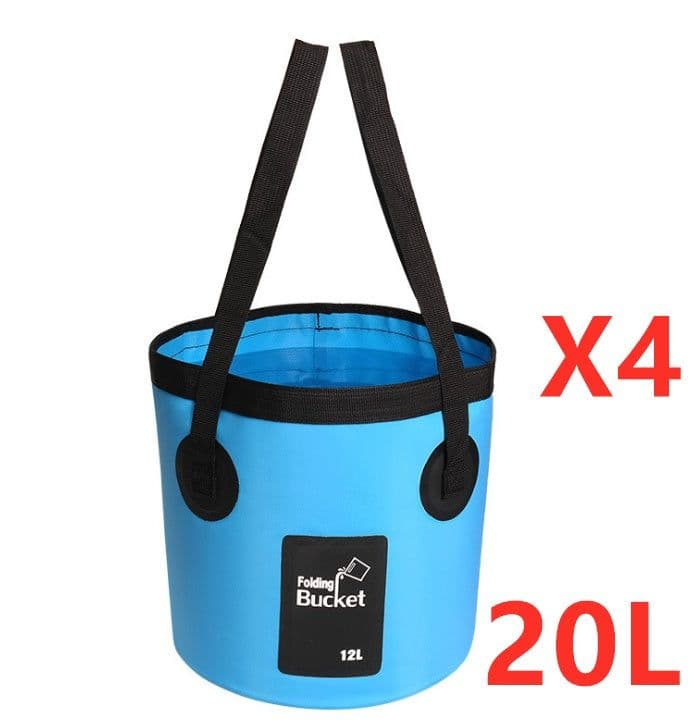 image-Portable Travel Bag Fishing Bucket Folding Bucket Bag Outdoor Convenient Travel Car Wash Bucket Outdoor Waterproof Bag
