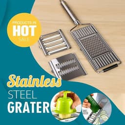 image-Multifunctional Stainless Steel Grater, Cutting And Slicing Integrated Device