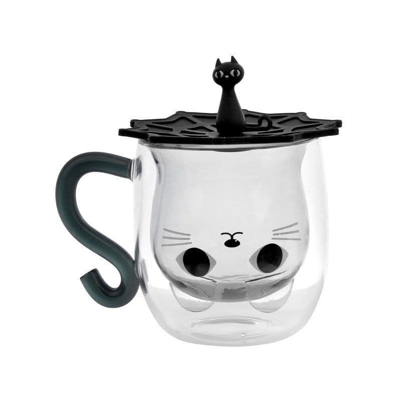 image-Creative Cat Cup Cartoon Water Cup cCat Cute Creative Coffee Cup Casual Cup Couple Gass Cat Paw Cup