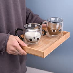 image-Creative Cat Cup Cartoon Water Cup cCat Cute Creative Coffee Cup Casual Cup Couple Gass Cat Paw Cup