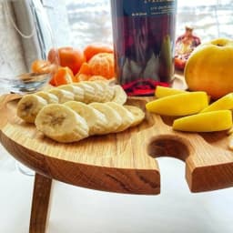 image-Wooden Outdoor Folding Picnic-table With Glass Holder