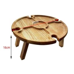 image-Wooden Outdoor Folding Picnic-table With Glass Holder