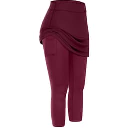 image-Women Tennis Skirted Leggings Pockets Elastic Sports Yoga Capris Skirts Legging