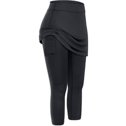 image-Women Tennis Skirted Leggings Pockets Elastic Sports Yoga Capris Skirts Legging