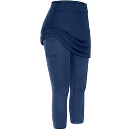 image-Women Tennis Skirted Leggings Pockets Elastic Sports Yoga Capris Skirts Legging