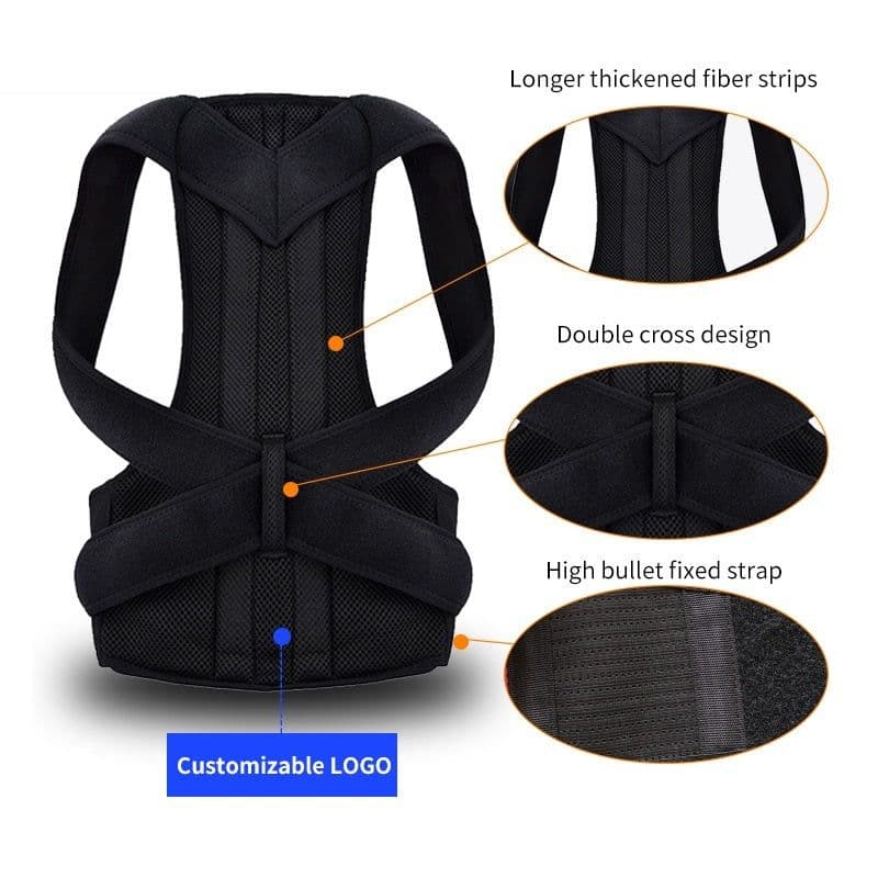 image-Humpback Posture Correction Belt - Black Men Women Sizes XS-XXL
