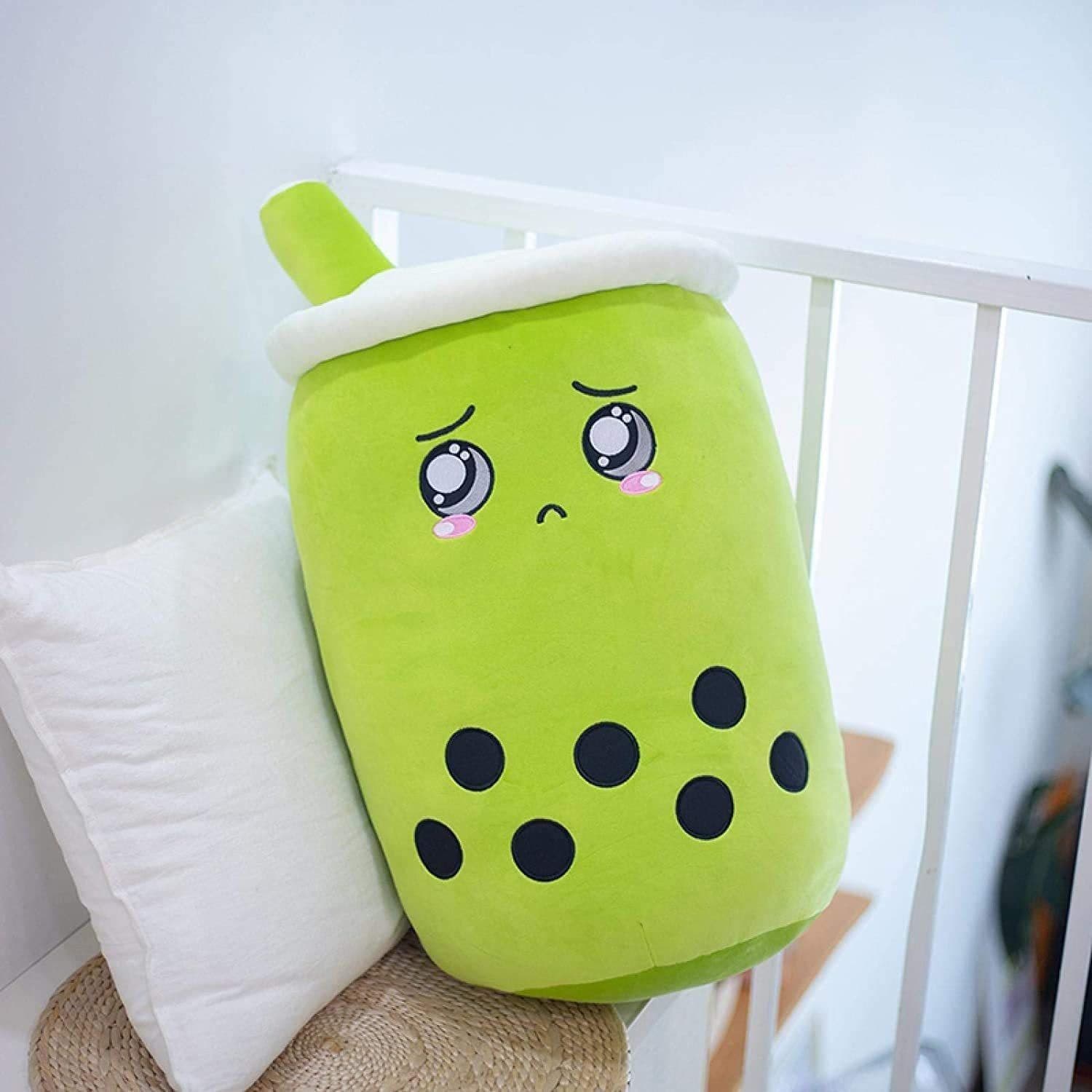 image-Cute Fruit Drink Plush Stuffed Soft Strawberry Milk Tea Plush Boba Tea Cup Toy Bubble Tea Pillow Cushion Kids Gift