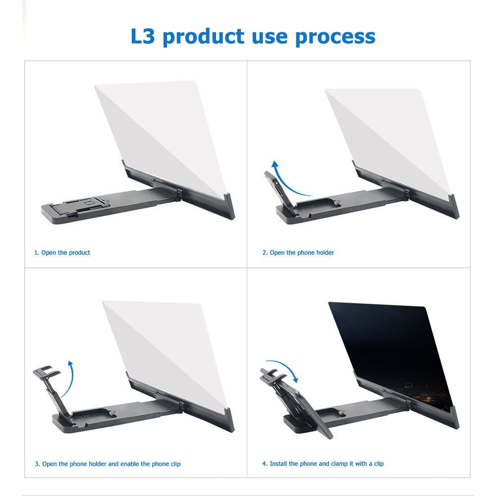 image-12 Inch Mobile Phone Screen High-definition Eye Protection Video Theater Stand L3 Office Home 3d