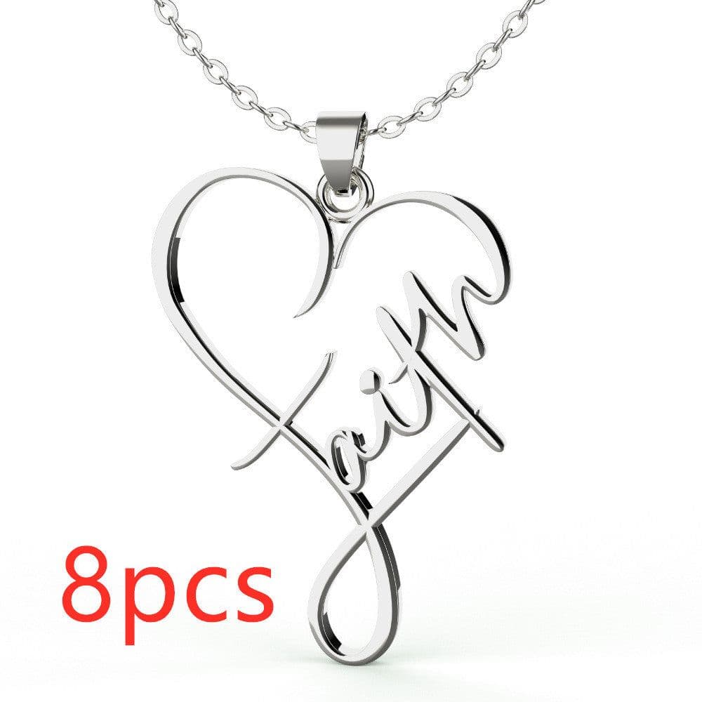 image-European And American Necklace Heart Of Faith Pendant