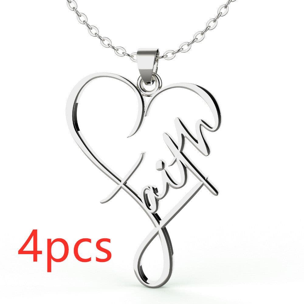 image-European And American Necklace Heart Of Faith Pendant