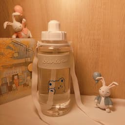 image-Korean Style Straw Water Cup Female Student Cute Simple Plastic Cup Water Bottle