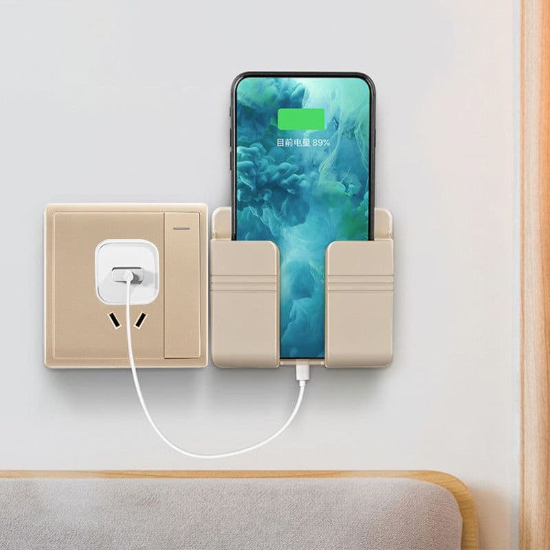 image-Mobile Phone Charging Storage Rack Punch-free Sticky Storage Box