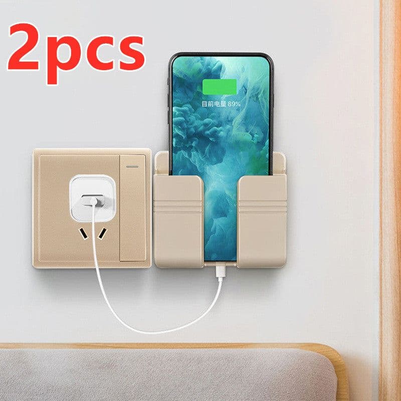 image-Mobile Phone Charging Storage Rack Punch-free Sticky Storage Box