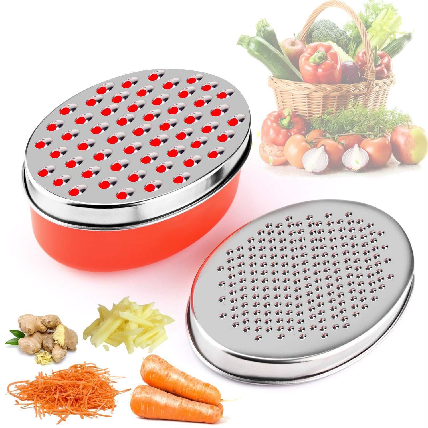 image-Rose Gold Brass Double-sided Cheese Planer Oval Box Cheese Planer Vegetable Planer Lunch Box Planer Grater