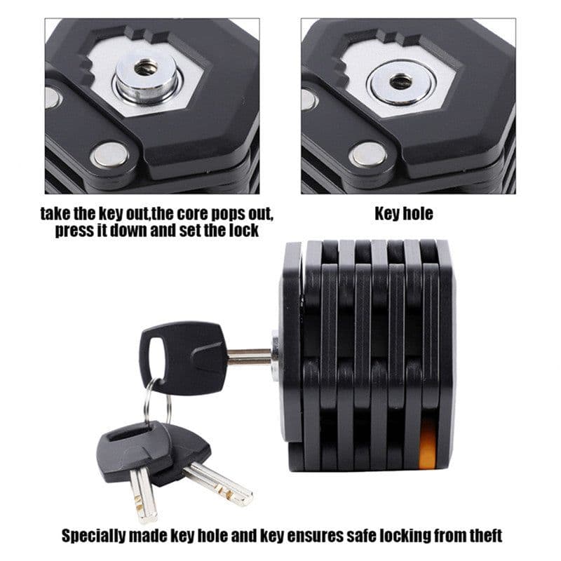 image-Foldable Bike Lock With 3 Keys Hamburg-Lock Alloy Anti-Theft